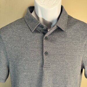 Lululemon Men's marled blue short sleeve performance tech polo shirt Small S